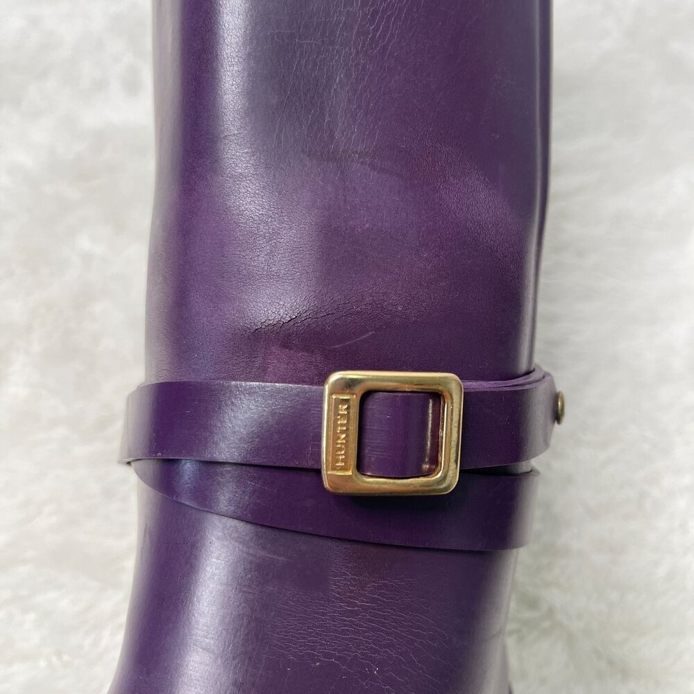 Hunter Women's Purple Andora Mid Calf Pull On Rain Boots Shoes Size 7 - Picture 10 of 16